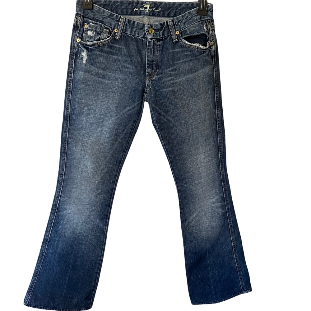 7 For All Mankind Blue Boot Cut Jeans